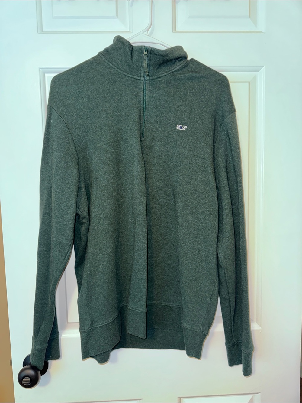 Vineyard Vines Men's Zip-Up Mock Neck Sweater - Forest Green